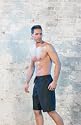 Mens black 3 4 board shorts, L