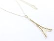 Paris Eiffel Tower Pendant with Crystal Studs Necklace - Gold