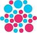 Set of 90 - Hot Pink / Ice Blue Circles Polka Dots Vinyl Wall Graphic Decals Stickers