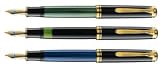 Pelikan Souveran 800 Black/Blue Italic Broad Fountain Pen - 980474