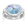 Ancient Roman Glass Ring with Hammered Band