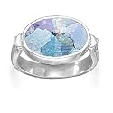Ancient Roman Glass Ring with Hammered Band