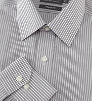 2" Shorter Cotton Rich Non-Iron Dotted Striped Shirt