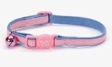 Ultra Suede Safety Cat Collar Adj 8-12 Pink W/blue