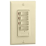 Leviton In-Wall Transmitter 4-Button Keypad (On/Off plus Dim/Bright), Ivory