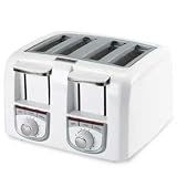 Black & Decker 4 Slice Extra Wide Slots Electronic Toaster, White