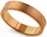 14K Rose Gold Flat Heavy Classic-Fit Wedding Band with Satin Finish, 4mm Wide