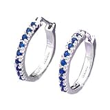 14K .50 CTW Sapphire Hoop Earrings by Morris & David