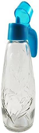 Olive Engraved Glass Oil/Vinegar Cruet - 10 Oz. Dispenser Bottle - Colored Flip Cap Jar