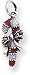 Enameled Marcasite Candy Cane Charm, Sterling Silver