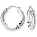 9ct White Gold Hoop Earrings with Diamond-Cut and Polished Finish. Beautiful presentation gift box and anonymous outer packaging. Money back if not 100% delighted