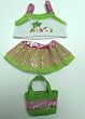 Pink and Green with Bag Outfit fits most Webkinz, Shining Star and 8" - 10" Make Your Own Stuffed Animals