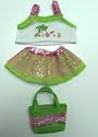 Pink and Green with Bag Outfit fits most Webkinz, Shining Star and 8" - 10" Make Your Own Stuffed Animals