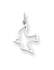 10k White Gold Dove Charm - Religious Jewelry