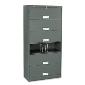 HON 600 Series 6-Shelf File with Receding Doors, Legal Size, Charcoal,Hon Company,HON626CLS-SOG