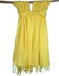 Soft and Silky Beautiful Viscose Pashmina Yellow Shawl/ Wrap 28" X 78
