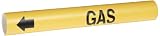 Brady 4067-B B-915 Coiled Printed Plastic Sheet, Black on Yellow BradySnap-On Pipe Marker for 1-1/2