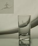 Grehom Crystal Shot Glass-Tribal, Hand Etched, Mouth Blown, 24% Lead Crystal Drinkware, Sold as single unit