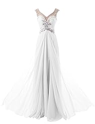 V-neck Cap Sleeves Backless Applique Bridesmaid Dress/Prom Dress 