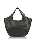 Julia Cocco' Black Double Buckle Strap Tote Bag