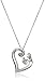 Amazon Collection Women's Argentium Mom and Baby Diamond Heart Pendant Necklace (0.01 cttw, I-J Color, I2 Clarity)