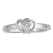 Diamond Heart Promise Ring Crafted in Sterling Silver .07ct (Sizes 4 to 9)