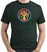 PSYCHEDELIC PEACE Sign Symbol Basic Adult T-shirt - Dark Green