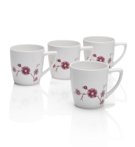 4 Kimono Floral Mugs