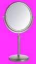 Nickel Vanity Makeup Mirror Large 9 " Mirror with Strong 5x