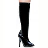 5 Inch Women's Sexy High Heel Boots Knee High Pointed Toe Single Sole With Inner Zipper