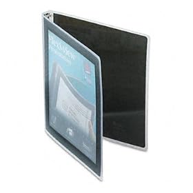 Flexi-View Round-Ring Presentation View Binder, 1/2 Capacity, Black