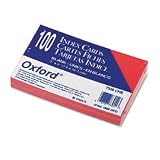 Oxford(R) Colored Recycled Index Cards, Unruled, 3in. x 5in., Cherry, Pack Of 100
