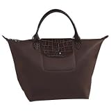 Longchamp Planetes Medium Handbag, Ebony Croc