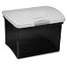 Sterilite File Box See-Through Lid Black Base with Titanium Latch, 4-Pack