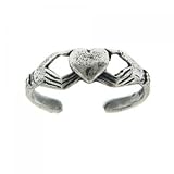 Sterling Silver Celtic Claddagh Adj. Heart Toe Ring