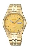 Seiko Gold-Tone Stainless Steel Gold-Tone Dial Men's Watch #SNE036