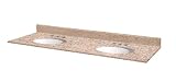 Pegasus PE62682 61-Inch Granite Vanity Top with Double White Bowls and 8-Inch Spread, Beige