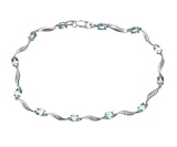 0.02 Carat I Diamond 4 Claw Setting Link Bracelet in 9ct White Gold