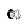 0 Gauge Stainless Steel Cubic Zirconia Plug