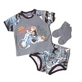 100% Tough Little Rebel 3-Pc Diaper Set (Blue Motorcycle)- Available in Various Sizes