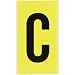 Brady 1570-C,  15 Series Number & Letter Card, 9" Height x 5" Width, Black on Yellow, Legend "C"  (1 per Order)