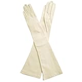 IMAGE OF Opera Length Italian Leather Gloves. 12bt. By Solo Classe (S, White)