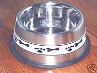 Stainless Steel Dog Dish With Decorative Grip