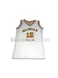 White No. 12 Game Used Michigan Tech Champion Basketball Jersey