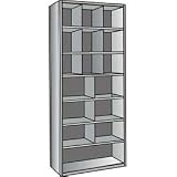 Hallowell A5533-12HG Closed Hi-Tech Metal Bin Storage Shelving Add-on Unit, Hallowell Gray, 36 Width, 87 Height, 12 Depth, Bins (9) 12W x 12H, (6) 18W x 12H, (1) 36W x 12H, Knock Down