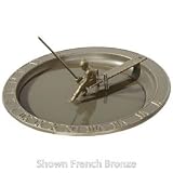 12 1/2″ Diameter Fisherboy Sundial Birdbath, Oil Rub Bronze