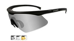 Wiley X Sunglasses PT-1 3 Lens Set with Smoke Green, Blue Ice, and Clear Lenses plus Hard Zip Case