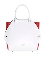 Keshia Bolso asa de mano (Blanco / Rojo)