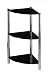 Premier Housewares 3 Tier Corner Shelf Unit with Black Glass Shelves and Chrome Frame, 70 x 30 x 30 cm