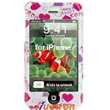 CRYSTAL CASE WITH SWIVEL BELT CLIP / PINK HEART FOR APPLE IPHONE